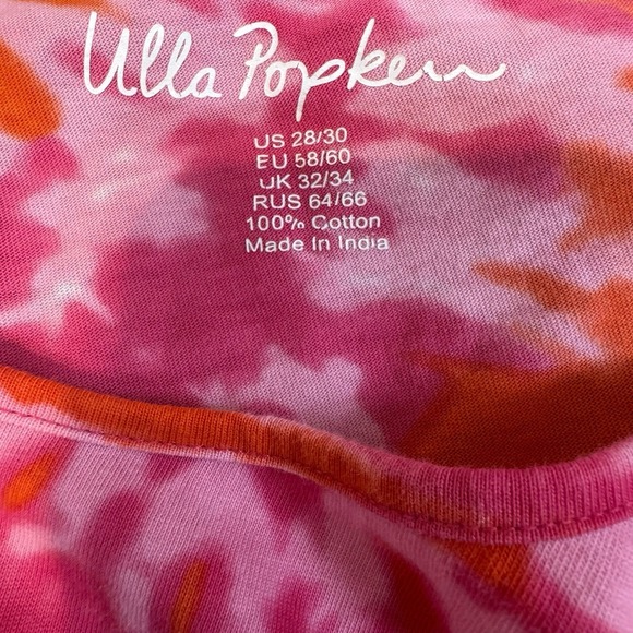 ULLA POPKEN 28/30 Cover Up Tunic Top Cotton Pockets Short‎ Sleeves Beachy - Picture 3 of 5